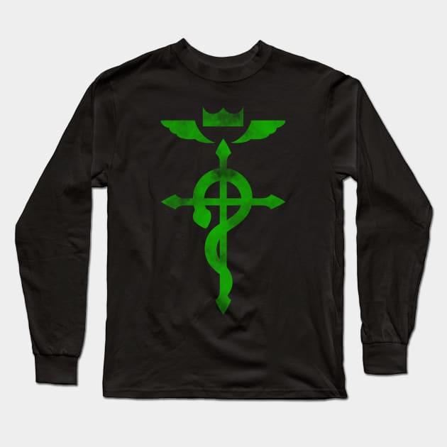 Fullmetal Alchemist Logo Green Long Sleeve T-Shirt by Wyrneck